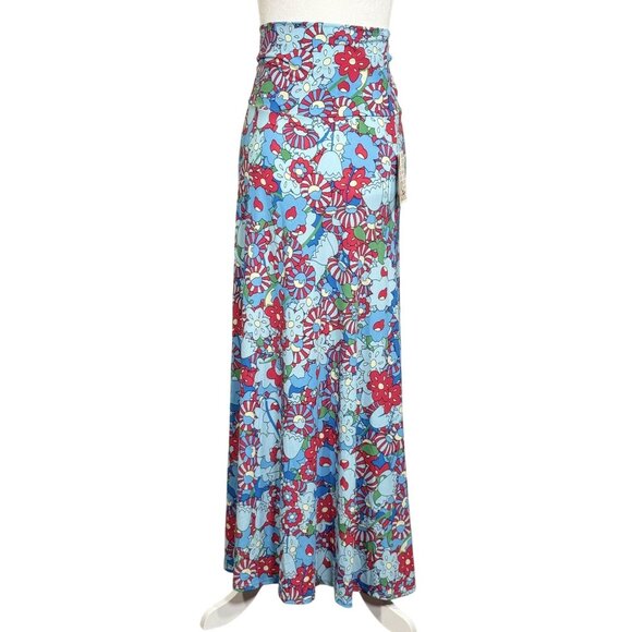 LuLaRoe New Size XS Women Floral Print A-Line Midi Skirt  With Elastic Waist - Picture 2 of 7
